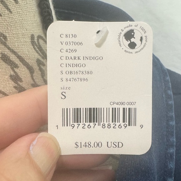 Free People Thea Dark Wash Denim Mini Dress Size S NWT - Picture 10 of 10